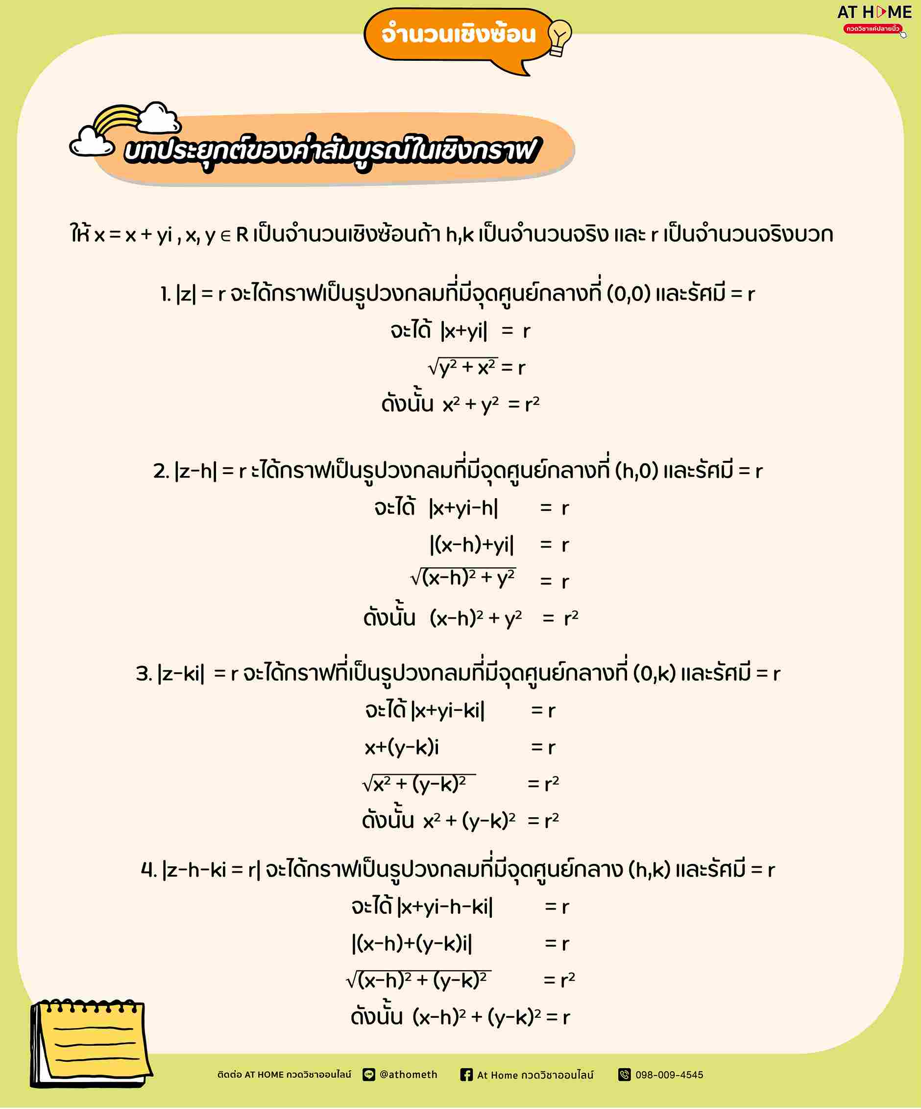 สรุป จำนวนเชิงซ้อน พร้อมแบบฝึกหัดและเฉลย L Athometh